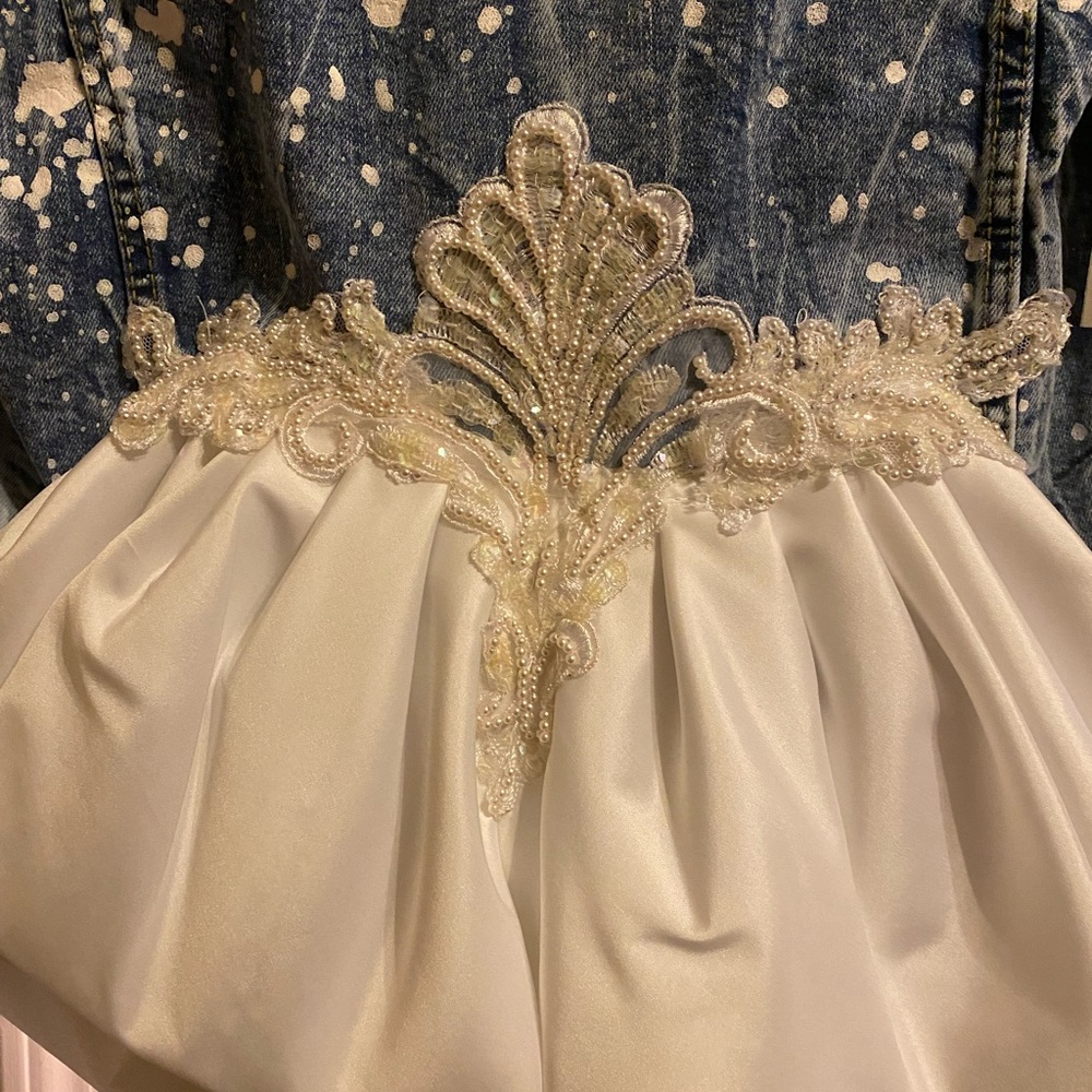 Custom Denim Jacket wedding/bride inspired Absolute amazing piece! - Picture 5 of 5